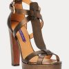 Copper Women’s Ralph Lauren Dakota Metallic Calfskin Sandals