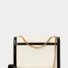 Cream/Black Women’s Ralph Lauren Polo ID Suede Envelope Crossbody Bags