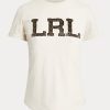 Cream Women’s Ralph Lauren Beaded-Logo Jersey T Shirts