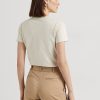Cream Women’s Ralph Lauren Beaded-Logo Jersey T Shirts