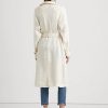 Cream Women’s Ralph Lauren Belted Herringbone Linen Coats