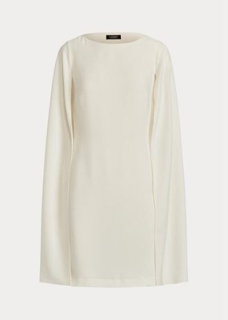 Cream Women’s Ralph Lauren Cape Georgette Cocktail Dress