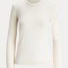 Cream Women’s Ralph Lauren Cashmere Crewneck Sweaters