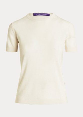 Cream Women’s Ralph Lauren Cashmere Jersey Short-Sleeve Sweaters