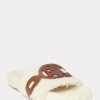 Cream Women’s Ralph Lauren Dixie Leather-Trim Shearling Flat Shoes Cream Women’s Ralph Lauren Dixie Leather-Trim Shearling Flat Shoes