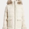 Cream Women’s Ralph Lauren Faux Fur-Trim Down Coats Cream Women’s Ralph Lauren Faux Fur-Trim Down Coats