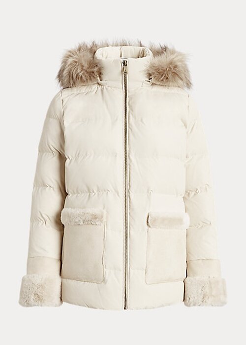 Cream Women’s Ralph Lauren Faux Fur-Trim Down Coats Cream Women’s Ralph Lauren Faux Fur-Trim Down Coats
