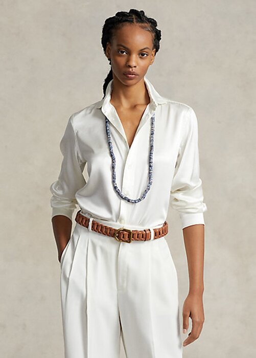 Cream Women’s Ralph Lauren Mulberry Silk Shir Shirts Cream Women’s Ralph Lauren Mulberry Silk Shir Shirts