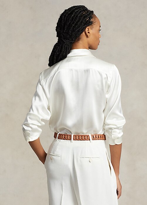 Cream Women’s Ralph Lauren Mulberry Silk Shir Shirts Cream Women’s Ralph Lauren Mulberry Silk Shir Shirts