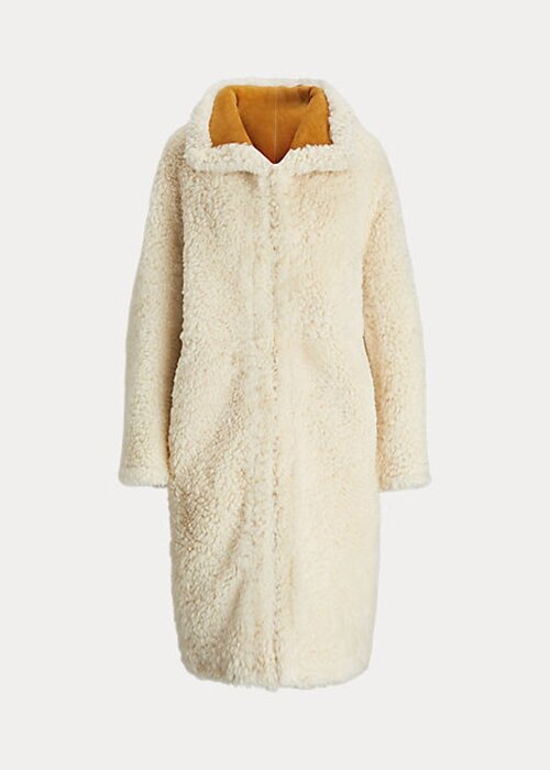 Cream Women’s Ralph Lauren Oversize Reversible Shearling Coats Cream Women’s Ralph Lauren Oversize Reversible Shearling Coats