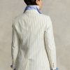 Cream Women’s Ralph Lauren Pinstripe Cotton-Linen-Wool Blazers Cream Women’s Ralph Lauren Pinstripe Cotton-Linen-Wool Blazers