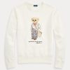 Cream Women’s Ralph Lauren Polo Bear Fleece Crewneck Sweatshirts