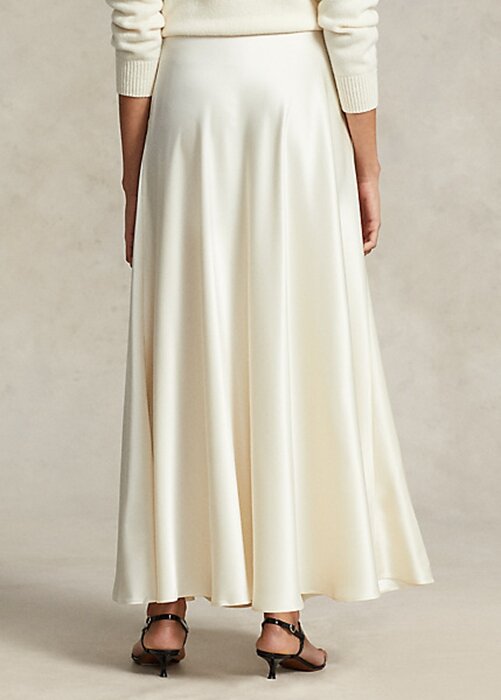Cream Women’s Ralph Lauren Satin A-Line Skirts Cream Women’s Ralph Lauren Satin A-Line Skirts