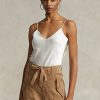 Cream Women’s Ralph Lauren Silk Camisole Tops Cream Women’s Ralph Lauren Silk Camisole Tops