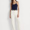 Cream Women’s Ralph Lauren Stretch Cady Tapered Pants Cream Women’s Ralph Lauren Stretch Cady Tapered Pants