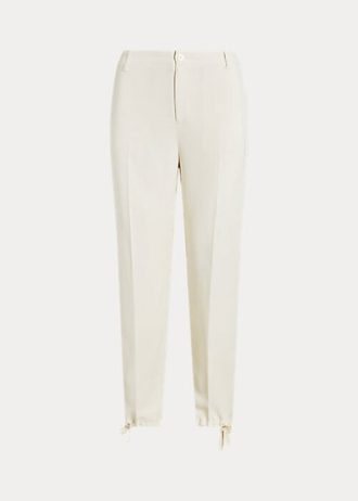 Cream Women’s Ralph Lauren Stretch Cady Tapered Pants