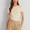 Cream Women’s Ralph Lauren Stretch Cotton T Shirts Cream Women’s Ralph Lauren Stretch Cotton T Shirts