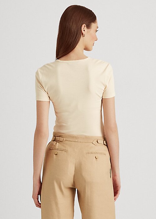 Cream Women’s Ralph Lauren Stretch Cotton T Shirts Cream Women’s Ralph Lauren Stretch Cotton T Shirts