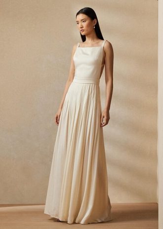 Cream Women’s Ralph Lauren Talbert Crepe-Back-Satin Evening Dress