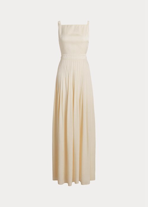 Cream Women’s Ralph Lauren Talbert Crepe-Back-Satin Evening Dress Cream Women’s Ralph Lauren Talbert Crepe-Back-Satin Evening Dress