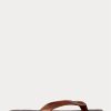 Dark Brown Men’s Ralph Lauren Leather Flip Flops