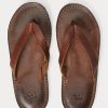 Dark Brown Men’s Ralph Lauren Leather Flip Flops