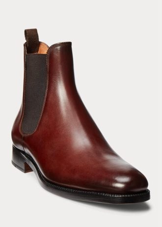 Dark Brown Men’s Ralph Lauren Penfield Calfskin Chelsea Boots