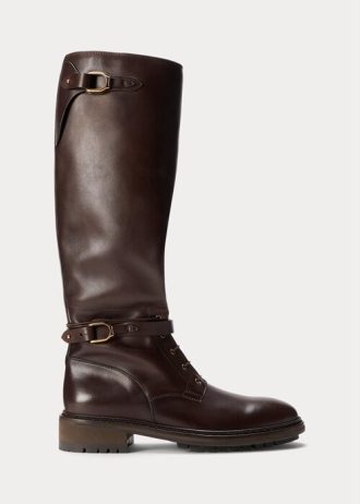 Dark Brown Men’s Ralph Lauren Welington Calfskin Boots