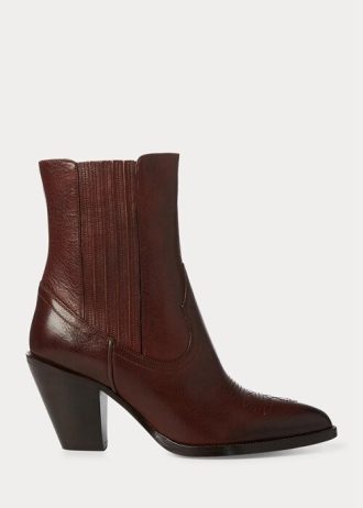 Dark Brown Women’s Ralph Lauren Lowrey Leather Cowboy Boots