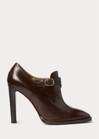 Dark Brown Women’s Ralph Lauren Lydell Burnished Calfskin Boots