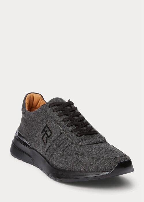 Dark Grey Men’s Ralph Lauren Ethan Wool Flannel Sneakers Dark Grey Men’s Ralph Lauren Ethan Wool Flannel Sneakers
