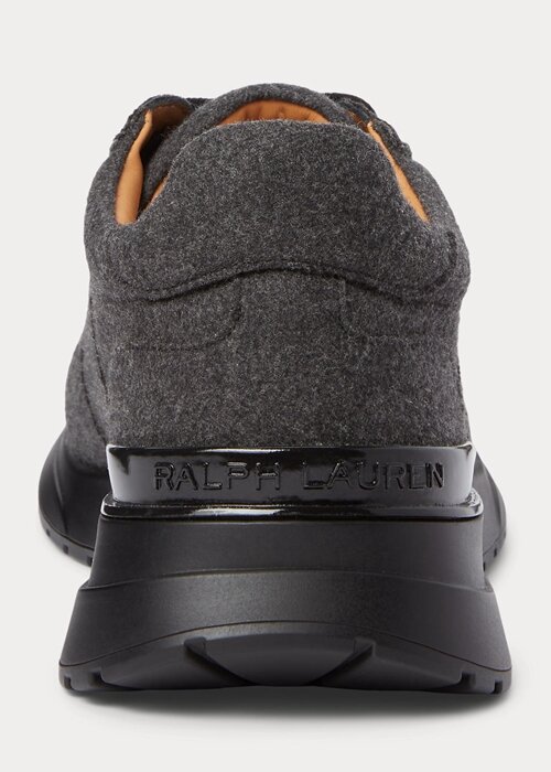 Dark Grey Men’s Ralph Lauren Ethan Wool Flannel Sneakers Dark Grey Men’s Ralph Lauren Ethan Wool Flannel Sneakers