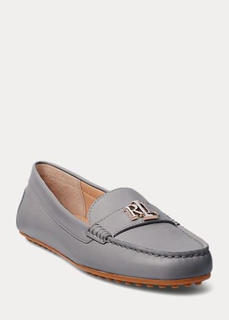 Dark Grey Women’s Ralph Lauren Barnsbury Nappa Leather Driver Loafers