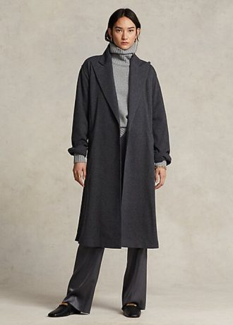 Dark Grey Women’s Ralph Lauren Flannel Wrap Coats