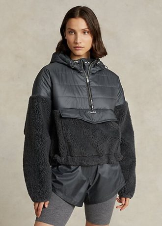 Dark Grey Women’s Ralph Lauren High-Pile & Ripstop Hybrid Pullover Jackets