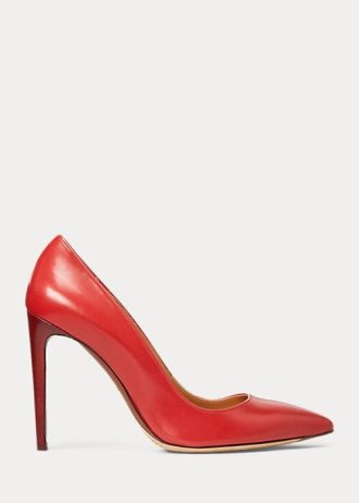 Dark Red Women’s Ralph Lauren Celia Calfskin Heels