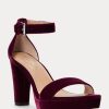 Dark Red Women’s Ralph Lauren Sylvia Velvet Heels Dark Red Women’s Ralph Lauren Sylvia Velvet Heels