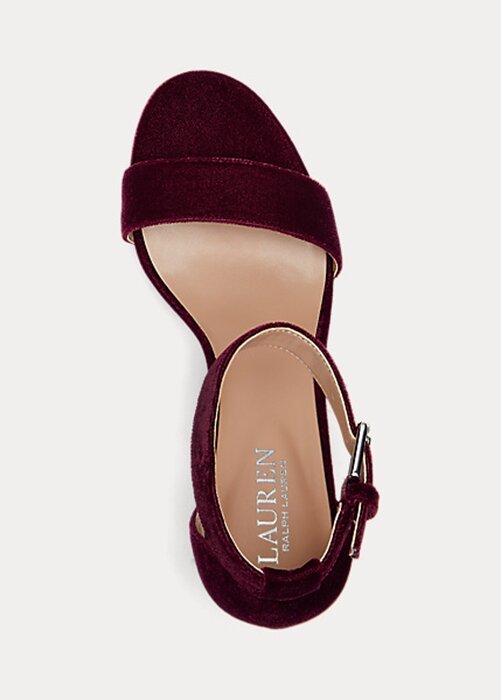 Dark Red Women’s Ralph Lauren Sylvia Velvet Heels Dark Red Women’s Ralph Lauren Sylvia Velvet Heels