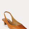 Dark Yellow Women’s Ralph Lauren Kels Leather Slingback Heels