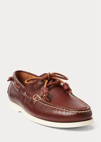Deep Brown Men’s Ralph Lauren Merton Leather Casual Shoes
