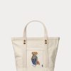 Ecru Multi Women’s Ralph Lauren Canvas Small New Orleans Polo Bear Tote Bags Ecru Multi Women’s Ralph Lauren Canvas Small New Orleans Polo Bear Tote Bags