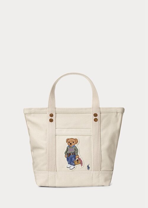 Ecru Multi Women’s Ralph Lauren Canvas Small New Orleans Polo Bear Tote Bags Ecru Multi Women’s Ralph Lauren Canvas Small New Orleans Polo Bear Tote Bags