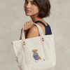 Ecru Multi Women’s Ralph Lauren Canvas Small New Orleans Polo Bear Tote Bags Ecru Multi Women’s Ralph Lauren Canvas Small New Orleans Polo Bear Tote Bags