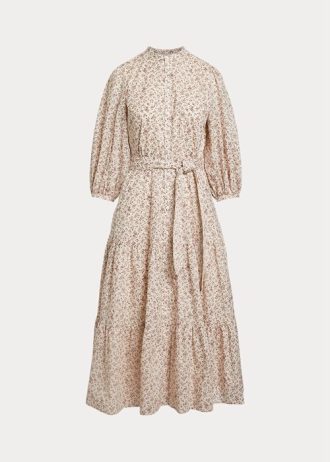 Flower Women’s Ralph Lauren Belted Floral Cotton Tiered Dress