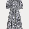 Flower Women’s Ralph Lauren Floral Blouson-Sleeve Cotton Dress