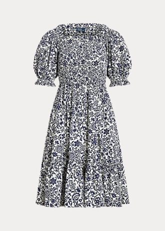 Flower Women’s Ralph Lauren Floral Blouson-Sleeve Cotton Dress