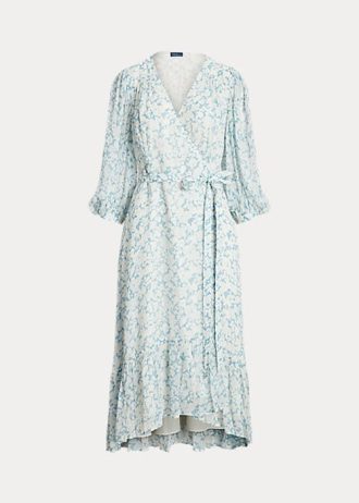Flower Women’s Ralph Lauren Floral Crinkle Georgette Wrap Dress