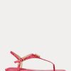 Fuchsia Women’s Ralph Lauren Ellington Embossed Leather Sandals