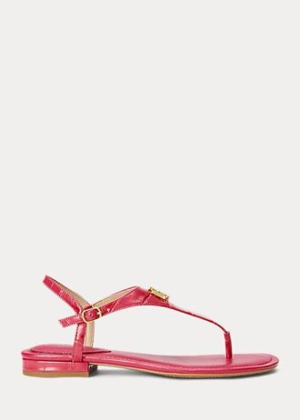 Fuchsia Women’s Ralph Lauren Ellington Embossed Leather Sandals