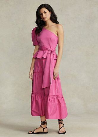Fuchsia Women’s Ralph Lauren Tiered A-Line Cotton Skirts